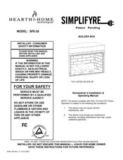 Hearth and Home Technologies Simplifyre SFE-26 Homeowner's Installation & Operating Manual