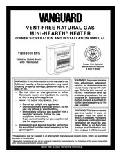 Vanguard MINI-HEARTH VMH3000TNS Owner's Operation And Installation Manual