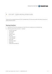 Kontron ECX-BYT Quick Installation Manual