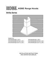 KOBE RAX9430SQB-2 Installation Instructions And Operation Manual