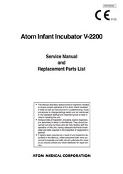 Atom Medical Corporation V-2200 Service Manual And Replacement Parts