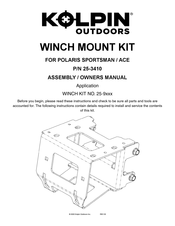 Kolpin Outdoors 25-3410 Assembly & Owners Manual