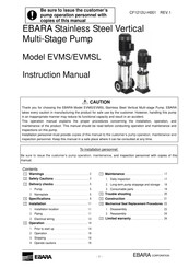 EBARA 50EVMSL655.5 Instruction Manual