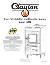United States Stove Clayton 1661E Owner's Installation And Operation Manual