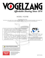 United States Stove VOGELZANG VG5780 Manual