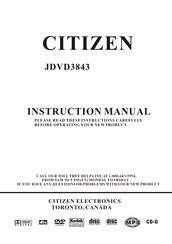 Citizen JDVD3843 Instruction Manual