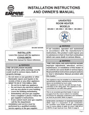 Empire Heating Systems SR-18W-1 Installation Instructions And Owner's Manual