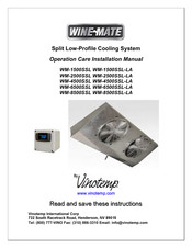Vinotemp WINE-MATE WM-1500SSL Operation Care Installation Manual