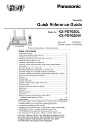Panasonic KX-PD702 Quick Reference Manual