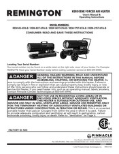 Pinnacle Climate Technologies REMINGTON REM-80T-KFA-B User's Manual & Operating Instructions