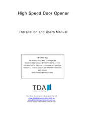 TdA PE500B Installation And User Manual