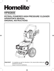 Homelite HPW2600 Operator's Manual Original Instructions