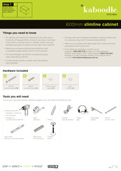 Kaboodle 600mm slimline cabinet Quick Start Manual