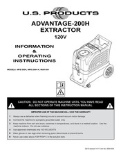 U.s. Products ADVANTAGE-200H Information & Operating Instructions