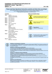 Mayr ROBATIC 540.1 Installation And Operating Instructions Manual