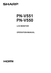 Sharp PN-V550 Operation Manual