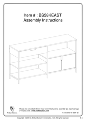 Walker Edison BS58KEAST Assembly Instructions Manual