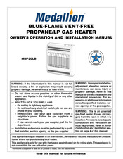 Medallion MBP20LB Owner's Operation And Installation Manual