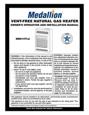 Medallion MBN10TLA Owner's Operation And Installation Manual
