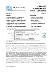 CML Microcircuits CMX866D1 Manual