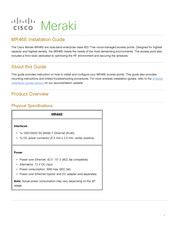 Cisco MERAKI MR46E Installation Manual