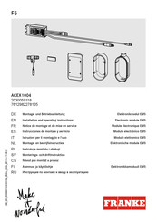 Franke F5 ACEX1004 Installation And Operating Instructions Manual