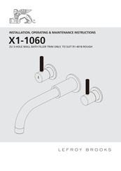 Lefroy Brooks X1-1060 Installation, Operating,  & Maintenance Instructions