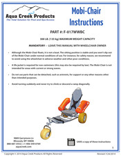 Aqua Creek Products Mobi-Chair F-017WWBC Instructions Manual