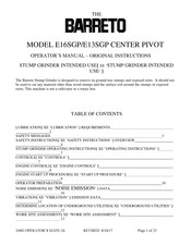 Barreto E13SGP Operator's Manual Original Instructions