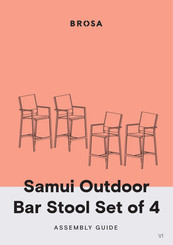 BROSA Samui Outdoor Bar Stool Set of 4 Assembly Manual