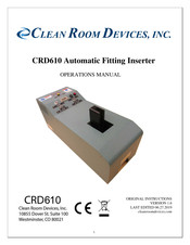 CLEAN ROOM DEVICES CRD610 Operation Manual