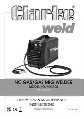 Clarke 6014011 Operation & Maintenance Instructions Manual