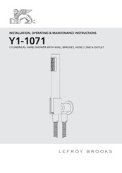 Lefroy Brooks Y1-1071 Installation, Operating,  & Maintenance Instructions