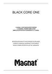 Magnat Audio BLACK CORE ONE Owner's Manual/Warranty Document
