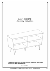 Walker Edison W52CRO Assembly Instructions Manual