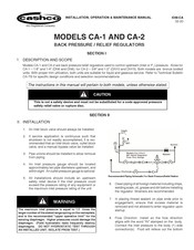 cashco CA1 Installation, Operation & Maintenance Manual