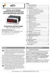 Ascon Tecnologic e31 Series Operating Instructions Manual