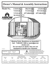 Arrow YT1014-C1 Owner's Manual & Assembly Instructions