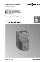 Viessmann Vitoflame 200 Service Instructions Manual