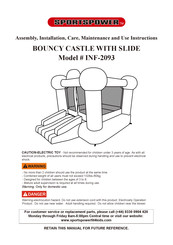SPORTSPOWER BOUNCY CASTLE WITH SLIDE Assembly, Installation, Care, Maintenance, And Use Instructions