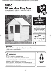 TP active fun TP Wooden Play Den Instructions For Assembly Maintenance And Use