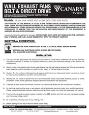 Canarm HV Installation And Maintenance Instructions Manual