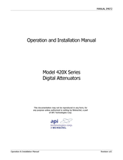 api technologies corp. 420X Series Operation And Installation Manual