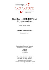 Sensotec Rapidox 1100ZR-H-PFC-LC Instruction Manual
