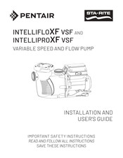 Pentair STA-RITE INTELLIFLOXF VSF Installation And User Manual