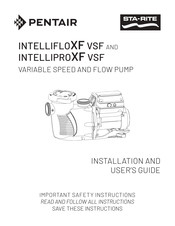 Pentair STA-RITE INTELLIPROXF VSF Installation And User Manual