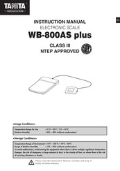 Tanita WB-800AS plus Instruction Manual