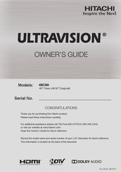Hitachi ULTRAVISION 49C60 Owner's Manual