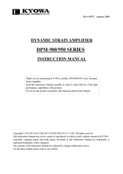 KYOWA DPM-950 Series Instruction Manual