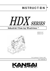 KANSAI SPECIAL HDX1101 Instruction